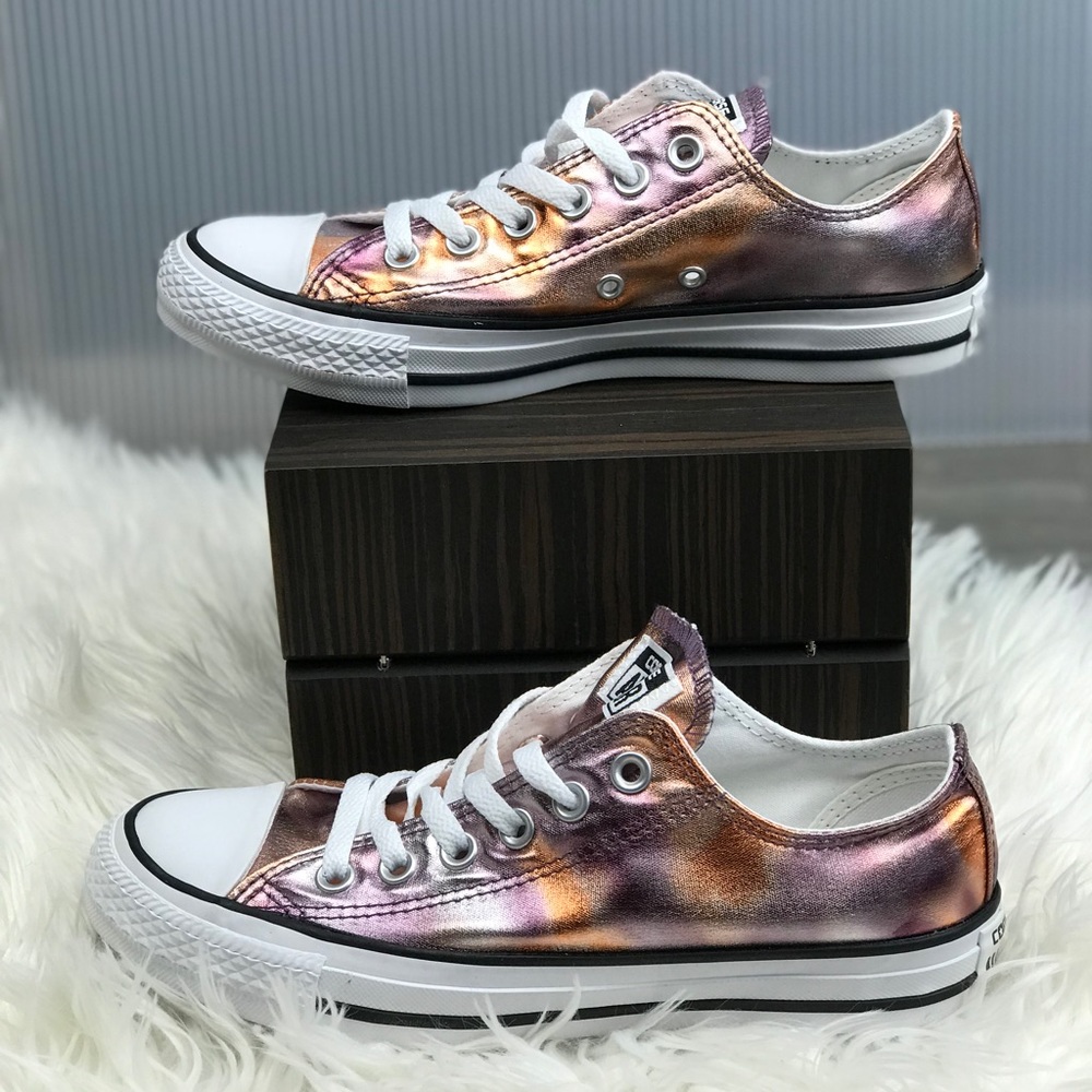 NWT Converse Vulc Metallic Dusk Pink/Yellow W - Picture 3 of 6